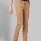 Men Low Rise Tapered Fit Beige Trouser