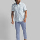 Men Green Lrt Fit Solid Cotton Blend Trouser