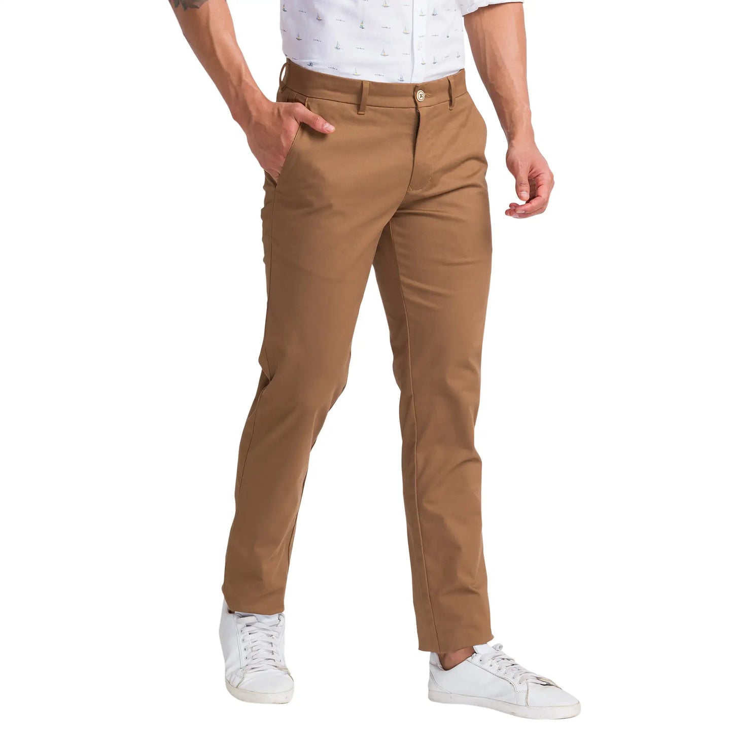 Men Tapered Fit Grey Trouser
