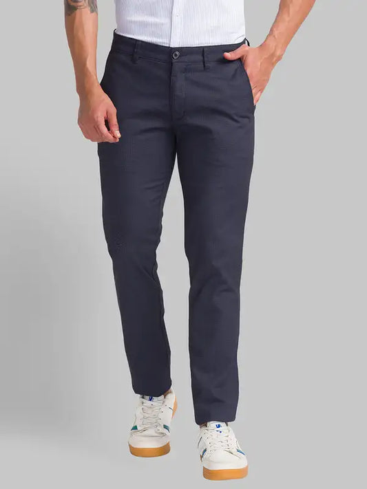 Men Lrt Fit Blue Trouser