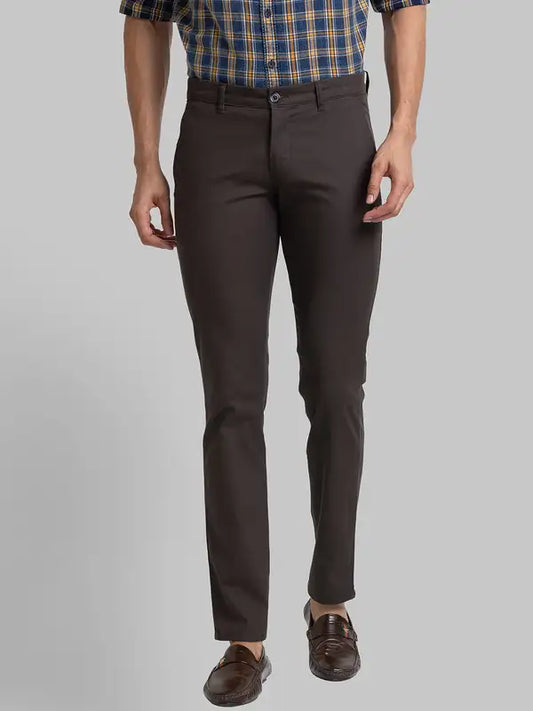 Men Low Rise Tapered Fit Stone Trouser