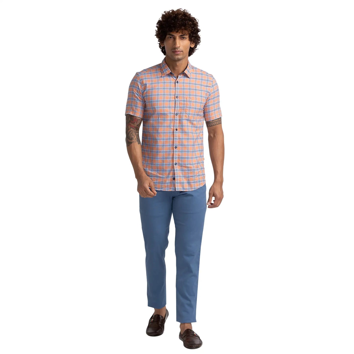 Men Tapered Fit Red Trouser