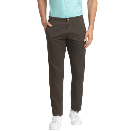 Men Tapered Fit Green Trouser
