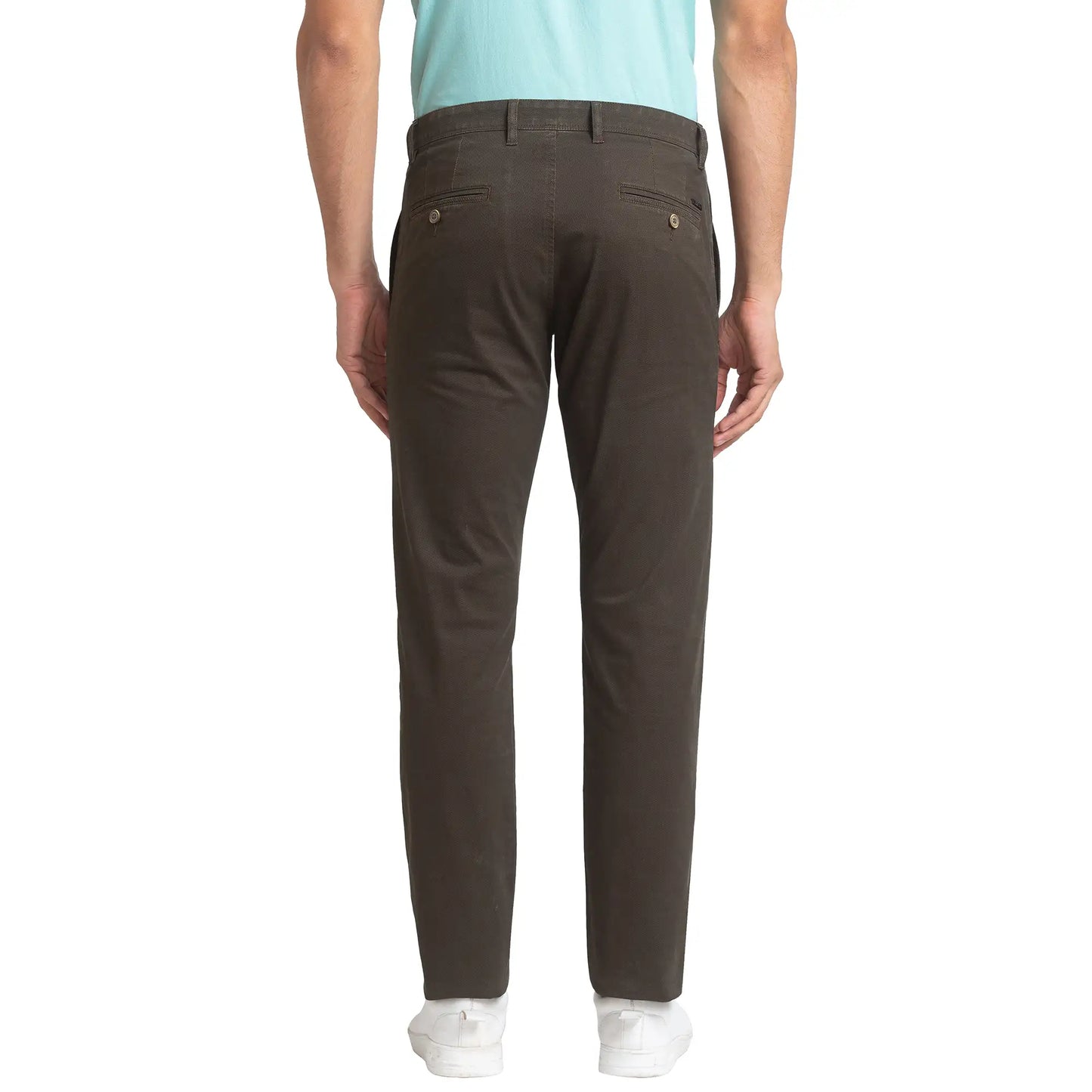 Men Tapered Fit Green Trouser