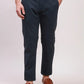 Parx Men Cream Solid Low Rise Tapered Fit Cotton Blend Trouser