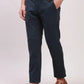 Parx Men Cream Solid Low Rise Tapered Fit Cotton Blend Trouser