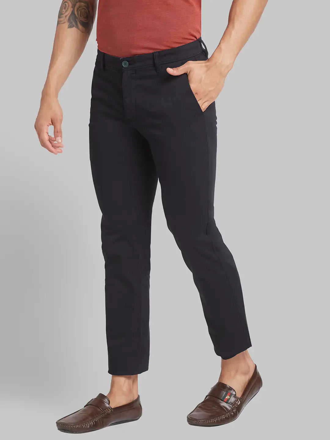 Men Lrt Fit Green Trouser