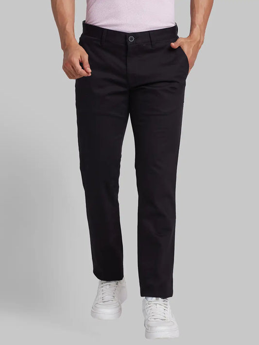 Men Low Rise Tapered Fit Green Trouser
