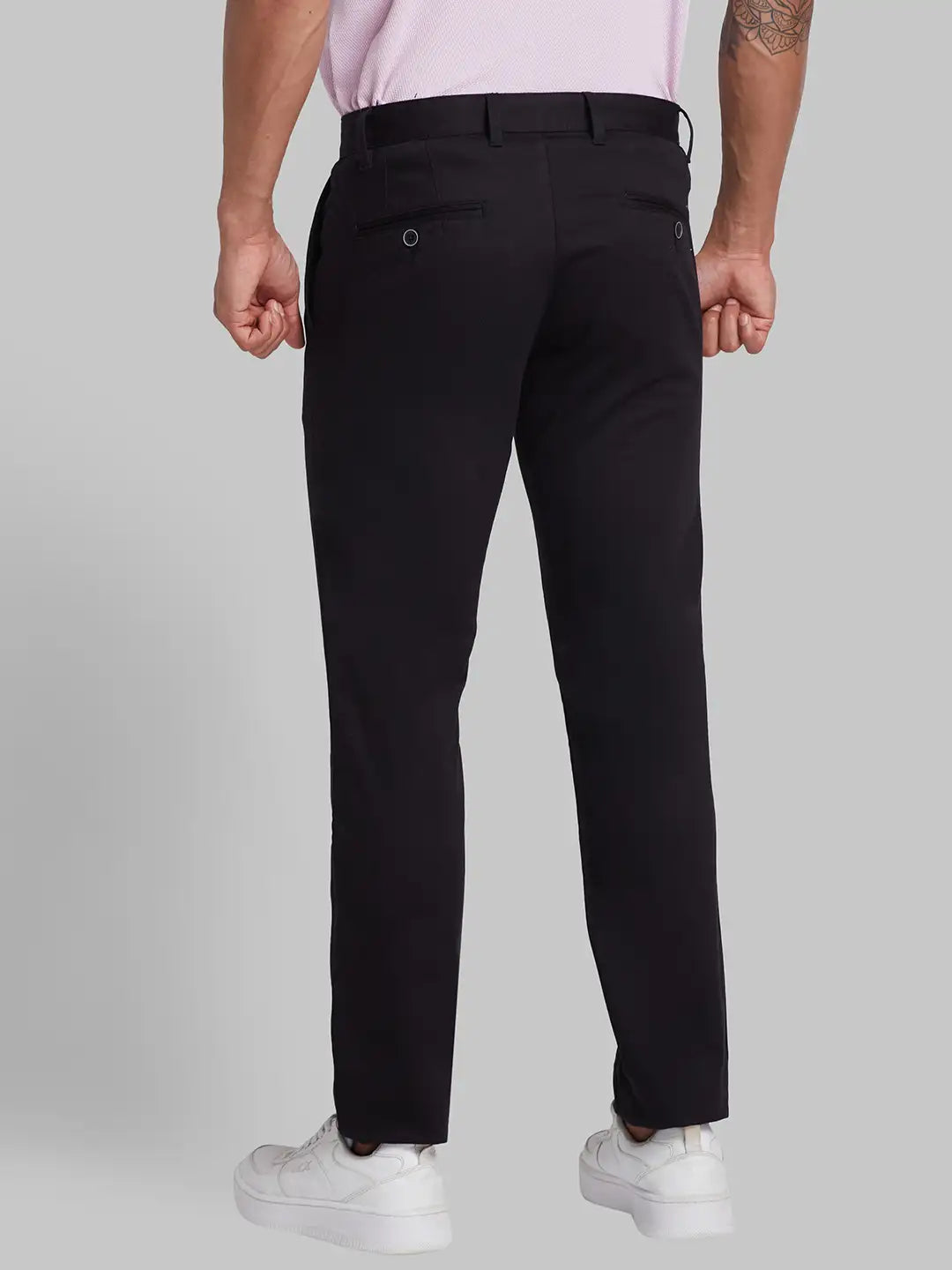 Men Low Rise Tapered Fit Green Trouser