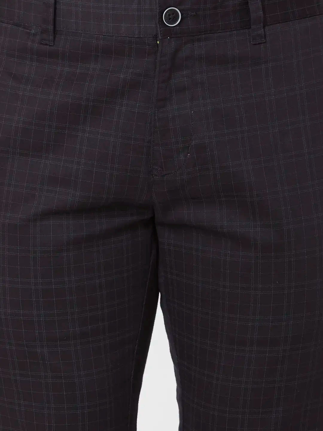 Parx Tapered Fit Printed Medium Grey Trouser
