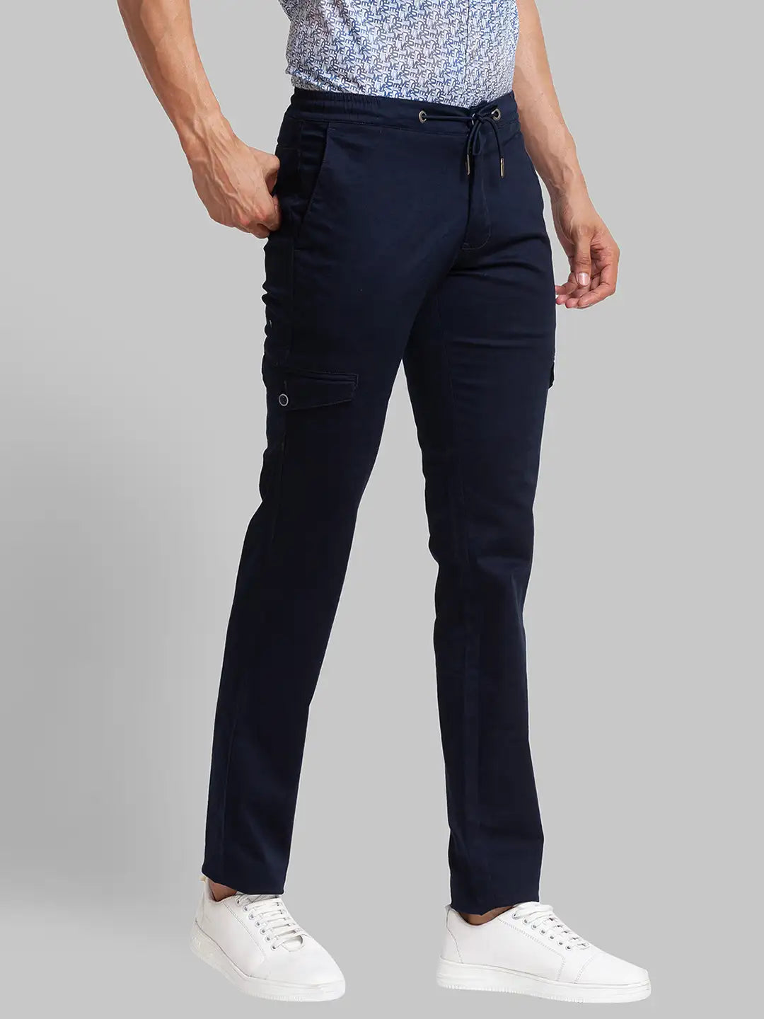 Men Tapered Fit Grey Chinos & Trouser