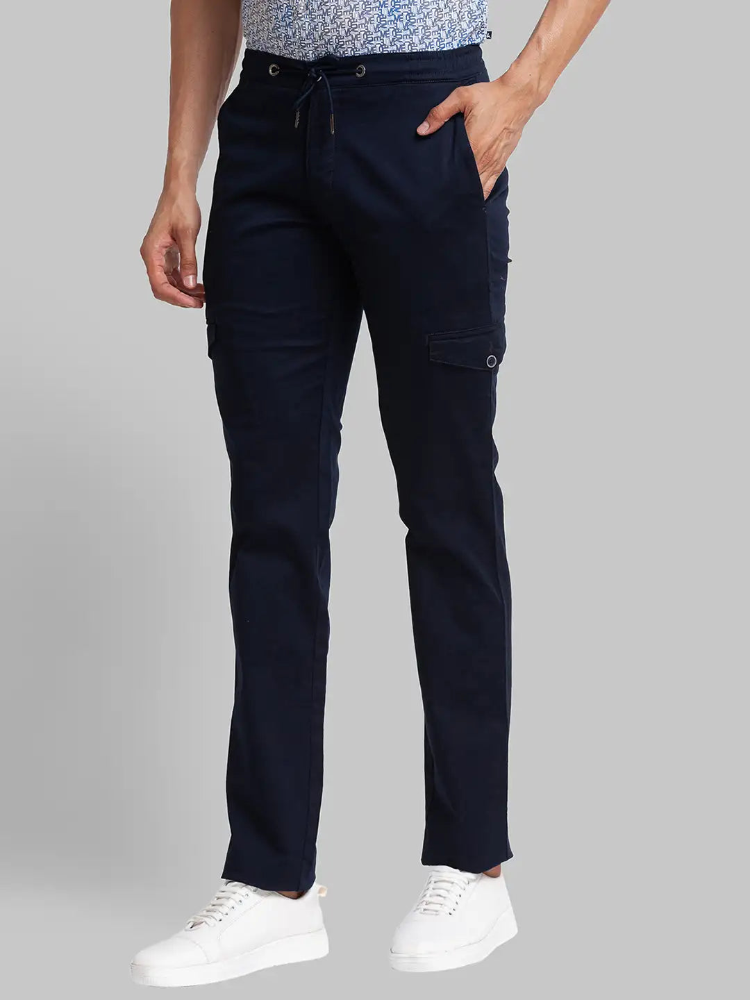 Men Tapered Fit Grey Chinos & Trouser