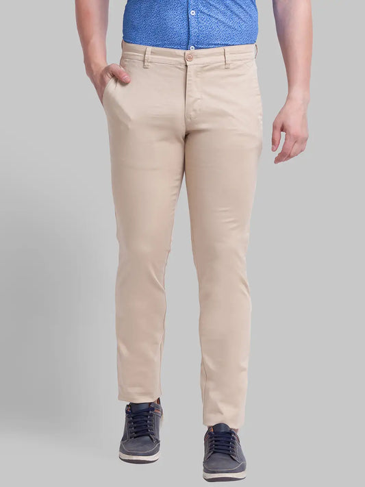 Men Tapered Fit Blue Chinos