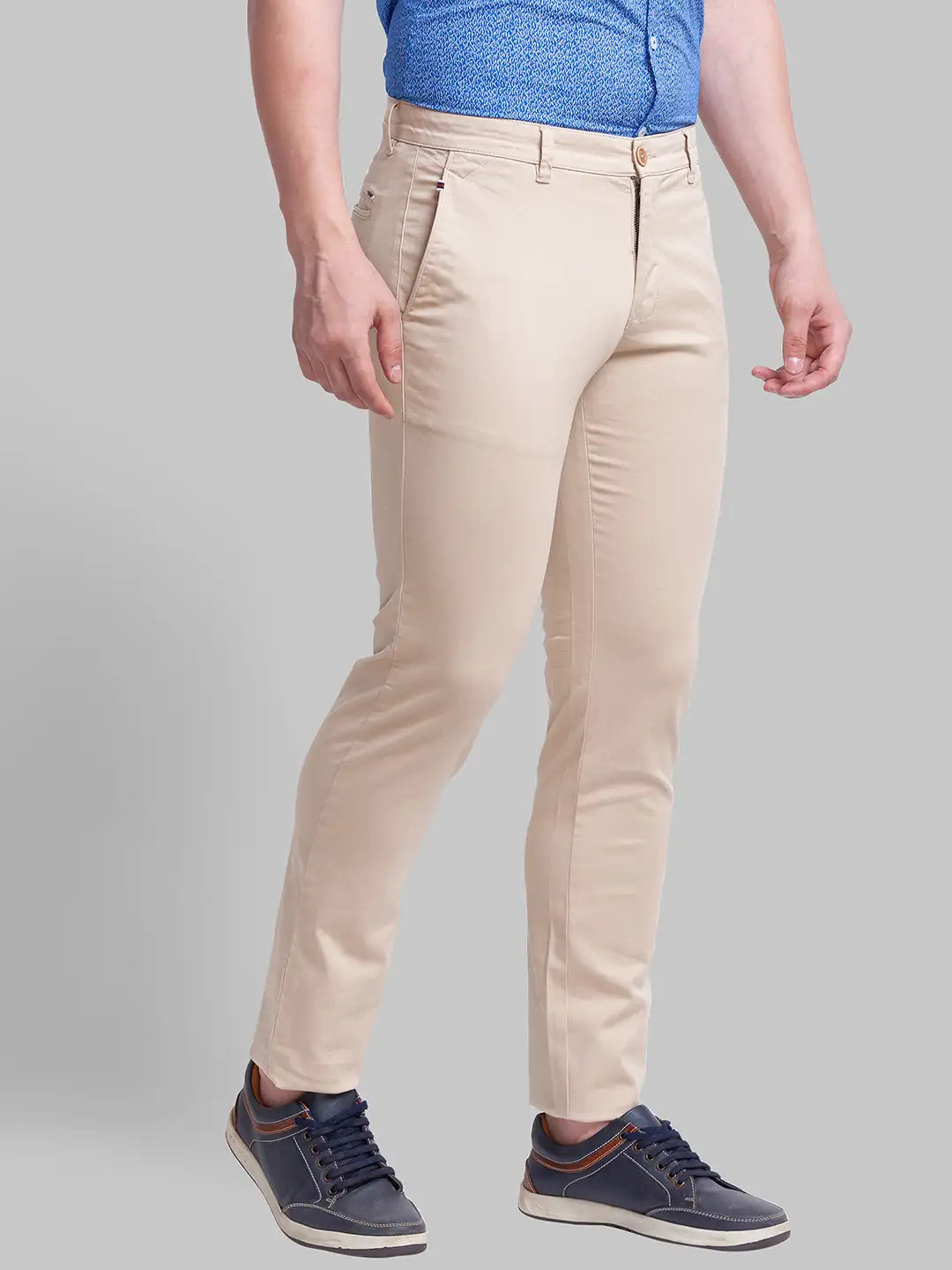 Men Tapered Fit Blue Chinos