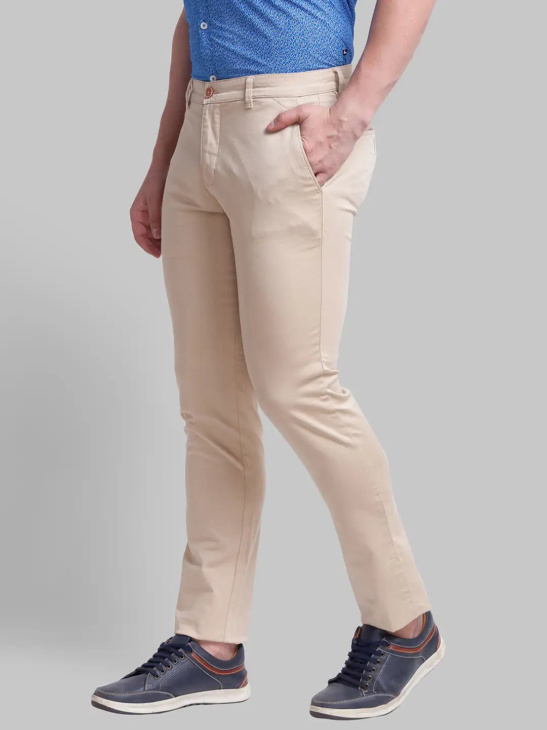 Men Tapered Fit Blue Chinos