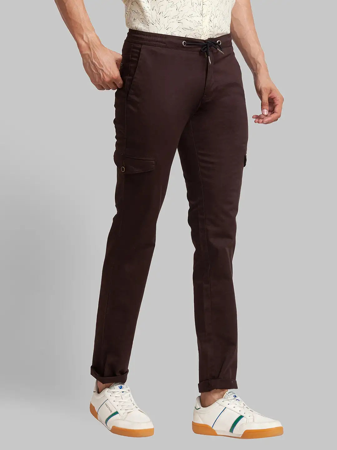 Men Regular Fit Blue Chinos & Trouser