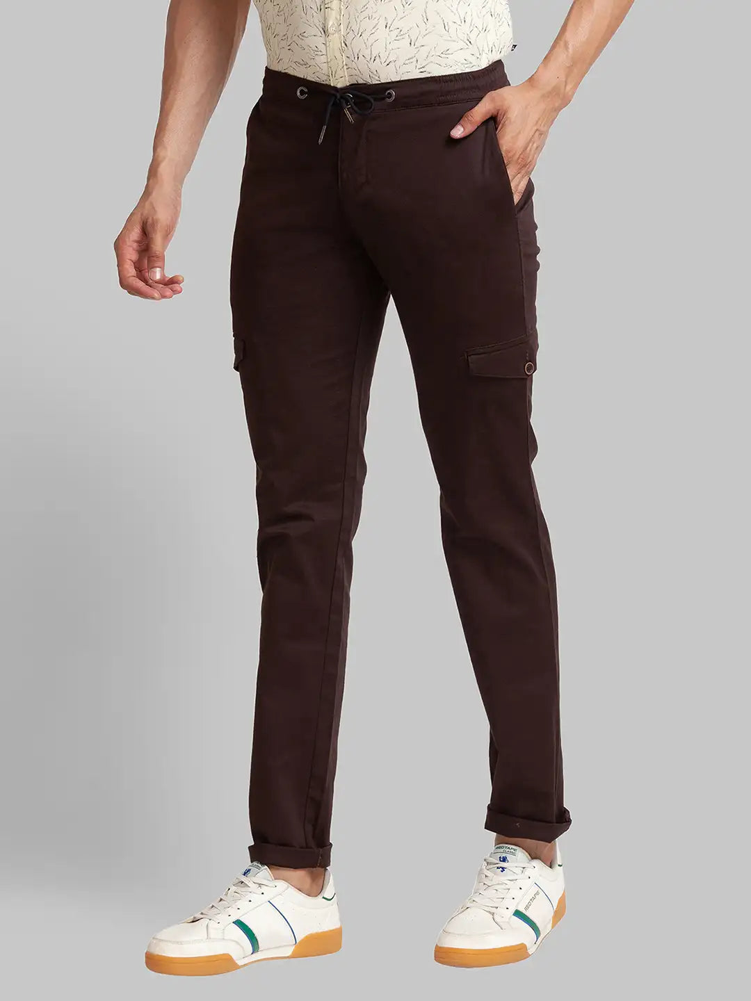Men Regular Fit Blue Chinos & Trouser