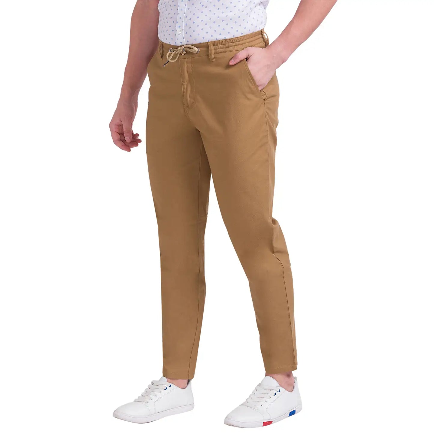 Men Regular Fit Blue Chinos