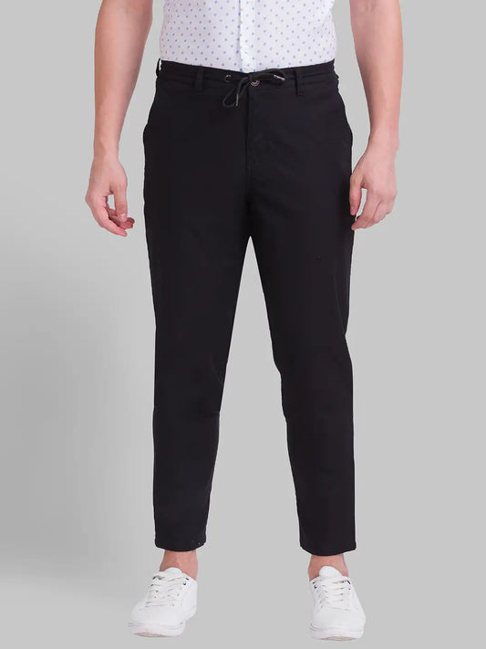 Men Regular Fit Black Trouser