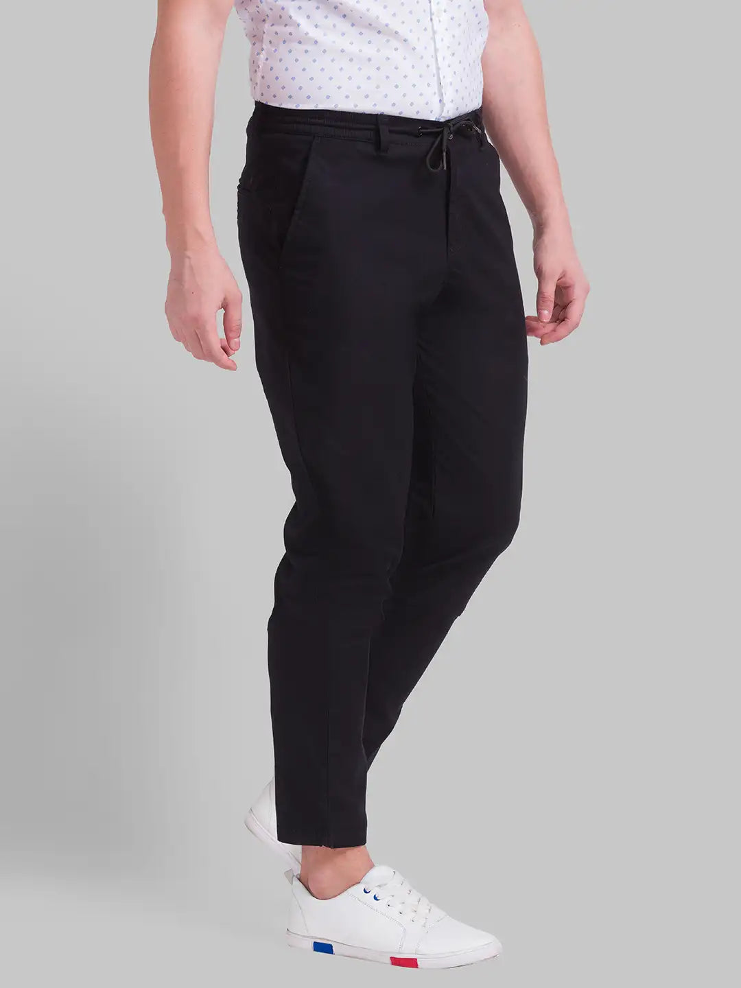 Men Regular Fit Black Trouser
