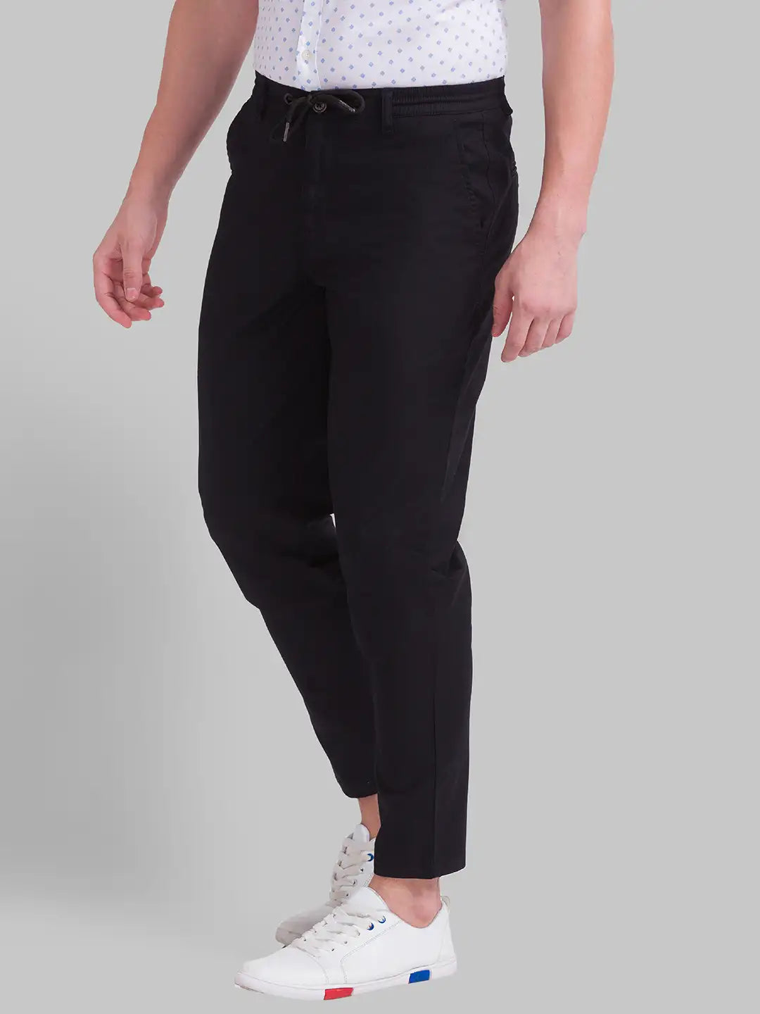 Men Regular Fit Black Trouser