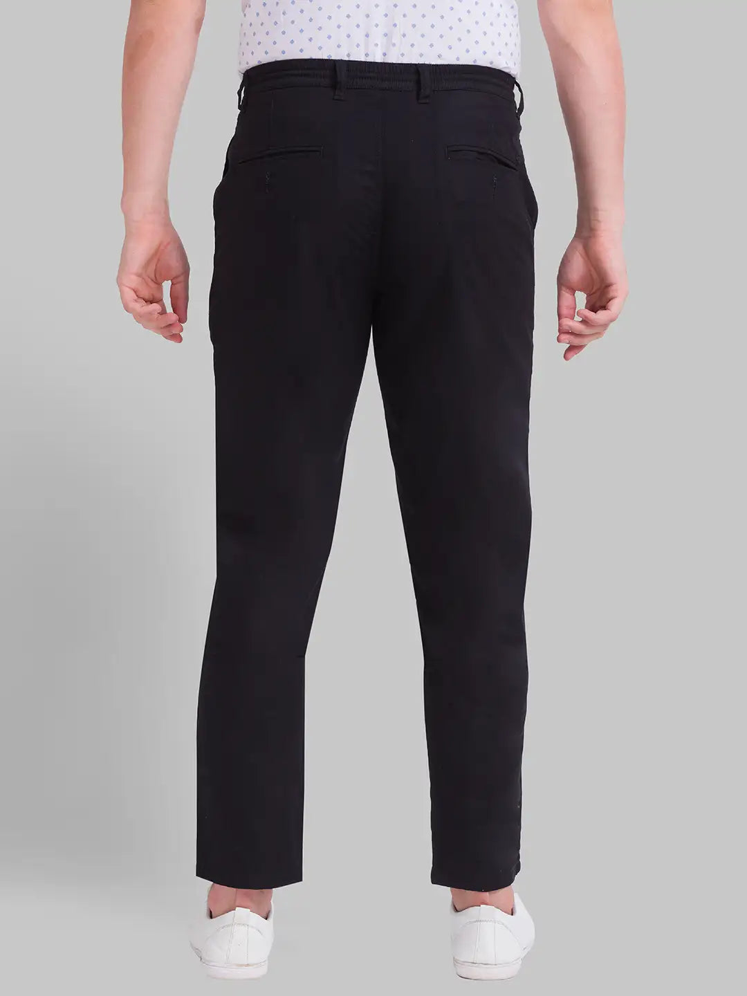 Men Regular Fit Black Trouser