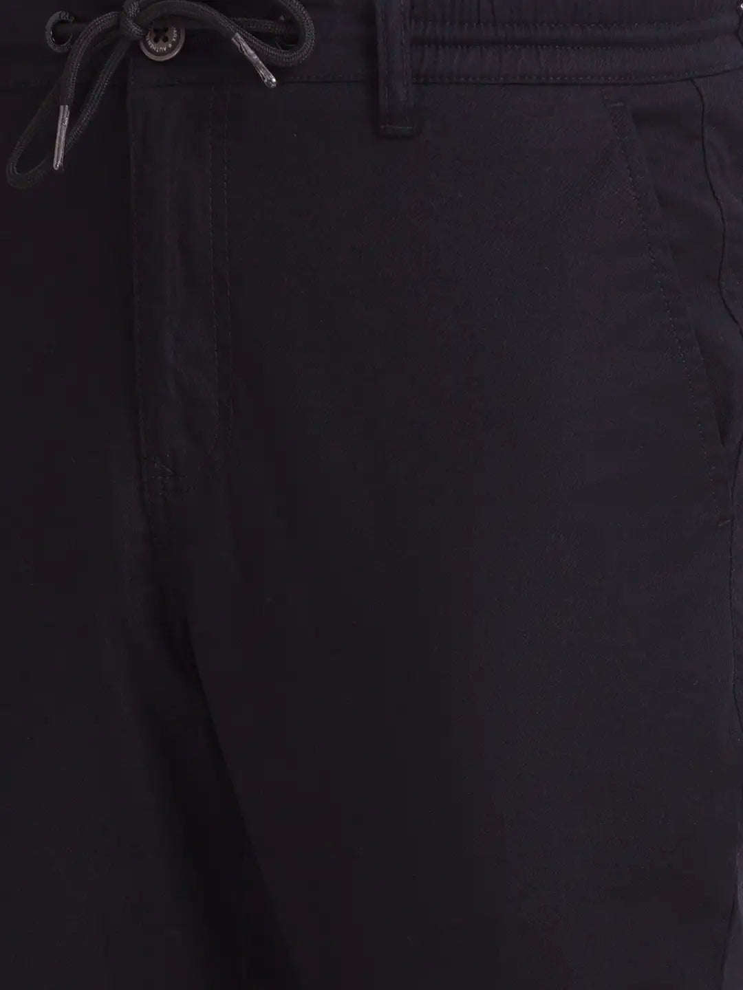 Men Regular Fit Black Trouser