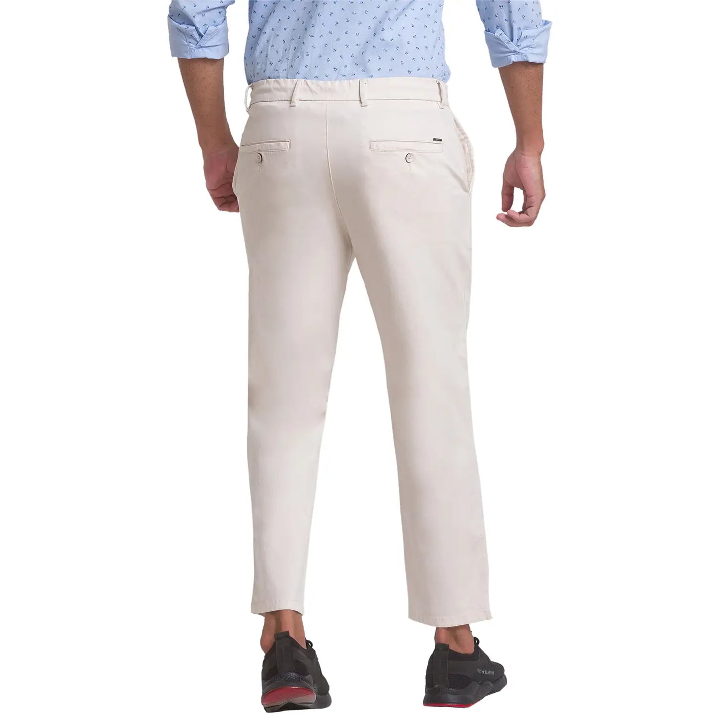 Men Carrot Fit Khaki Trouser