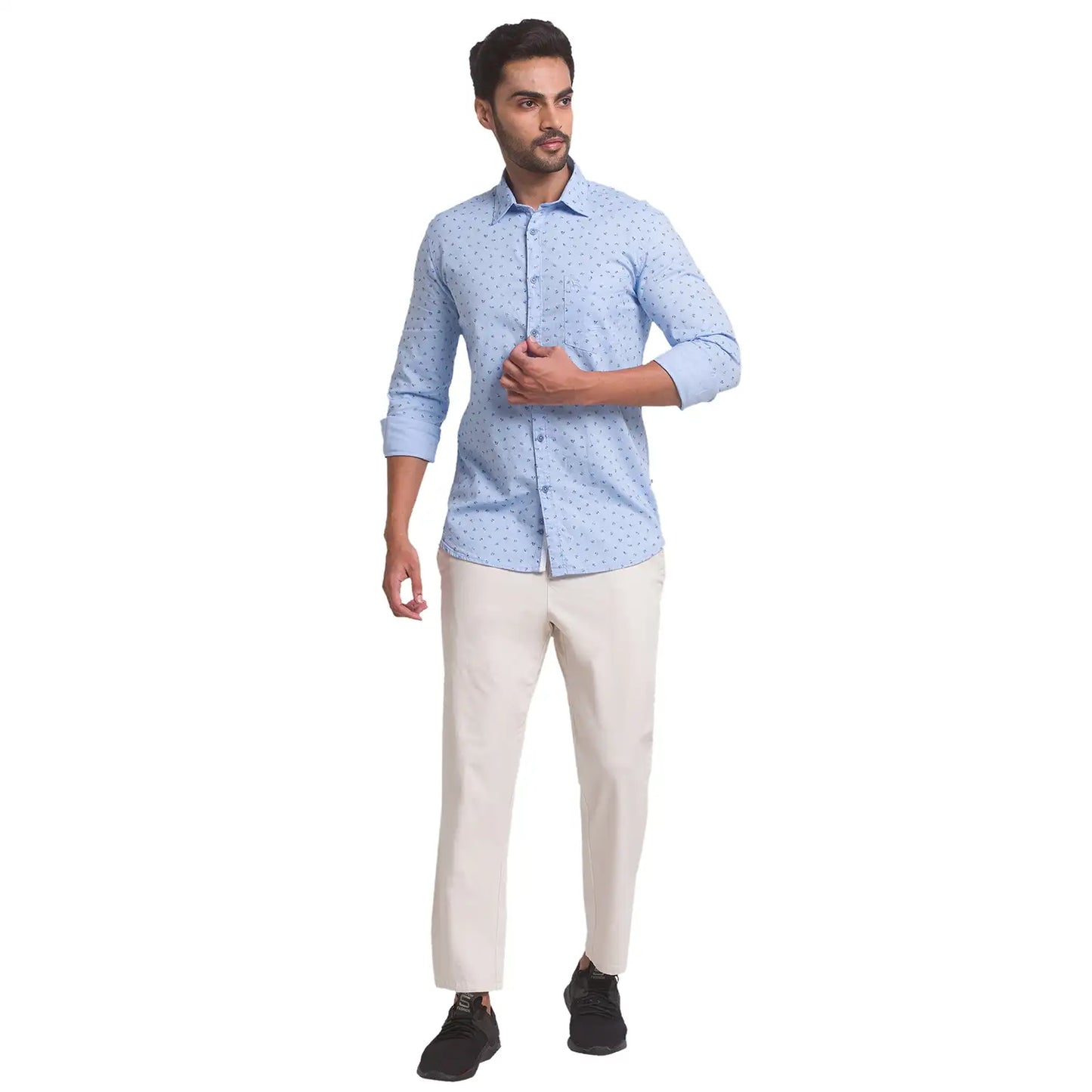 Men Carrot Fit Khaki Trouser