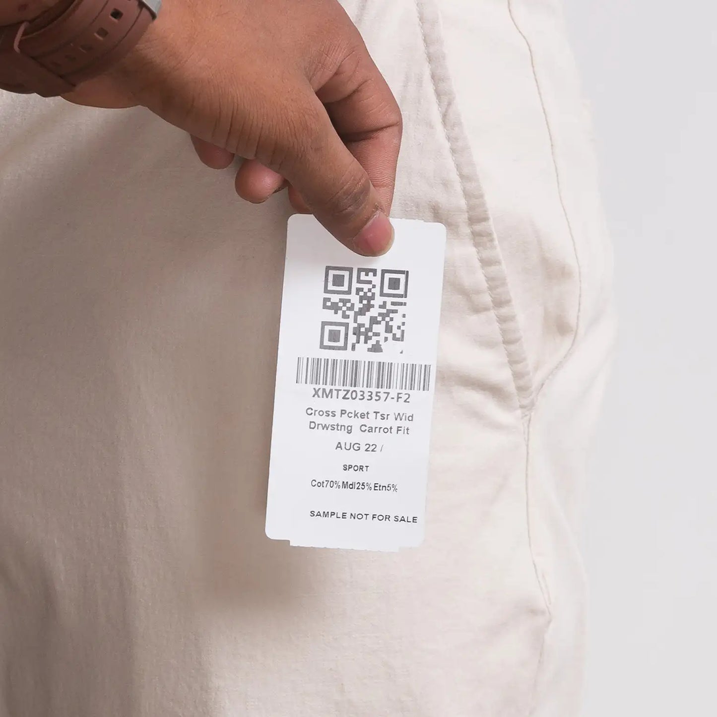 Men Carrot Fit Khaki Trouser