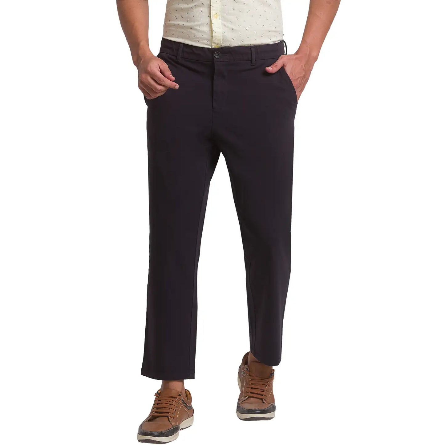 Men Slim Fit Blue Trouser