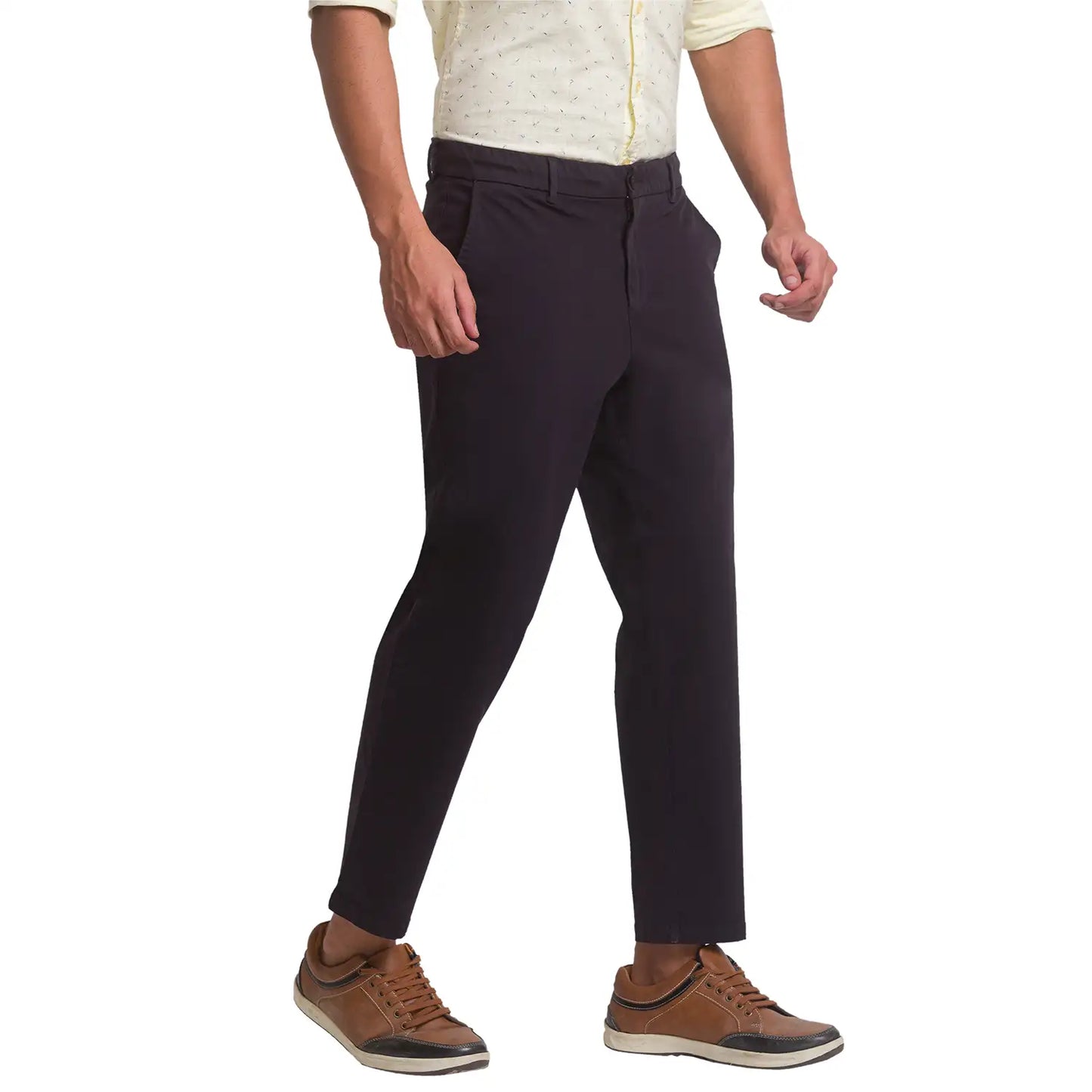 Men Slim Fit Blue Trouser