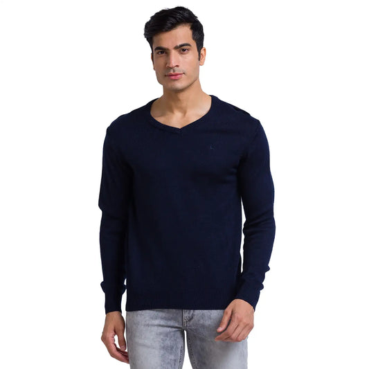 Men Regular Fit Black Sweater