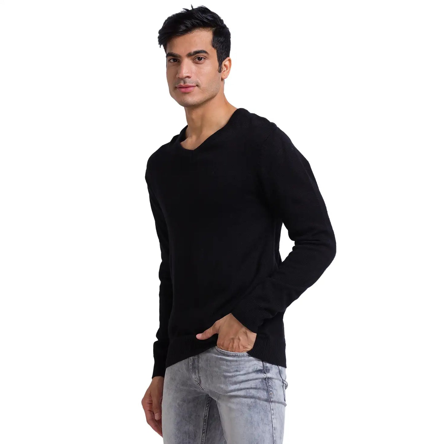 Men Regular Fit Maroon Sweater