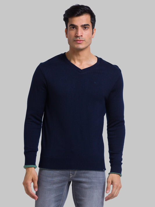 Men Regular Fit Grey Sweater