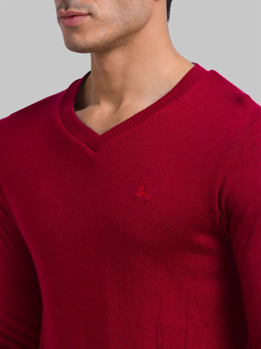 Men Regular Fit Blue Sweater