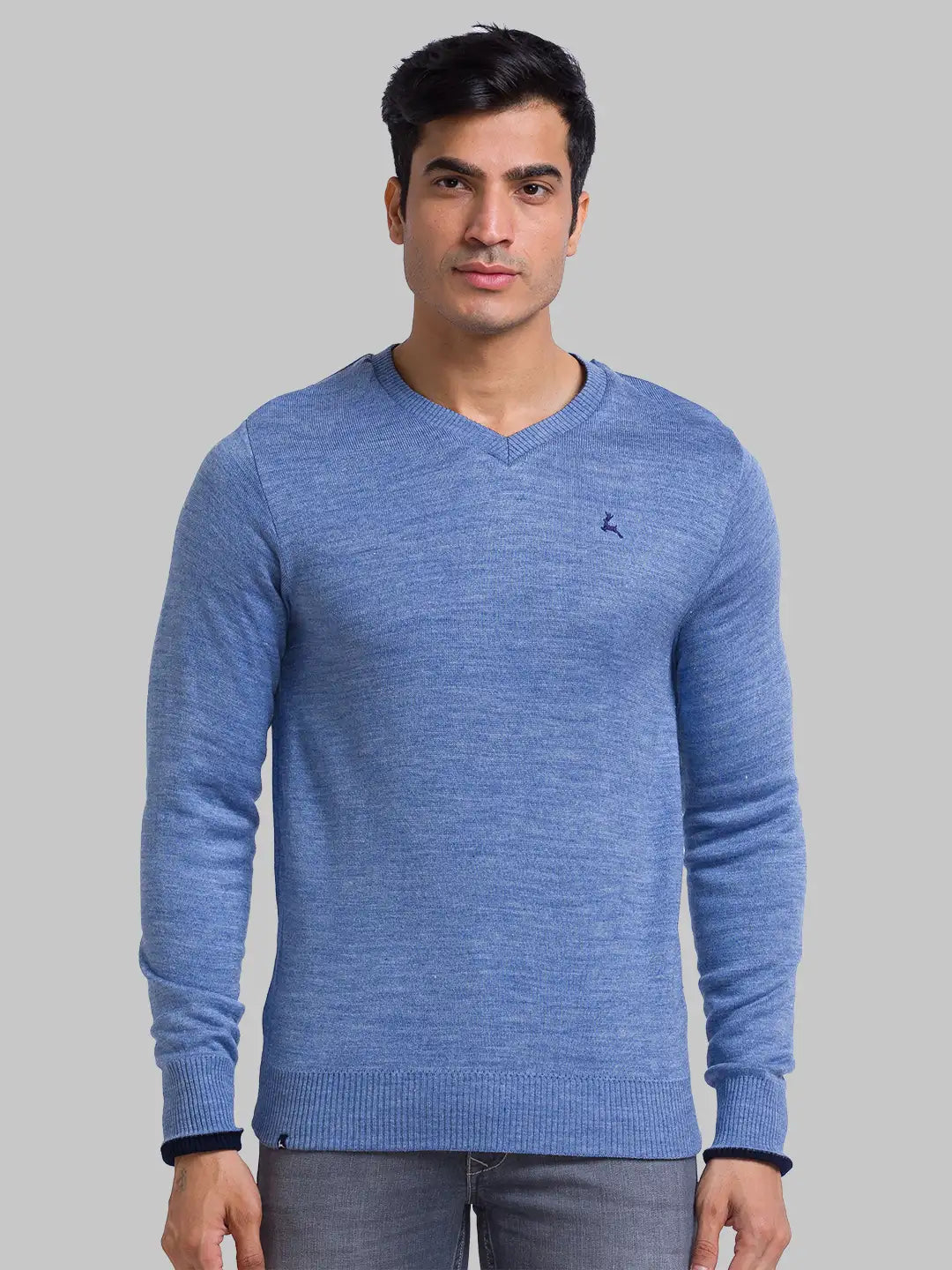 Men Regular Fit Green Sweater