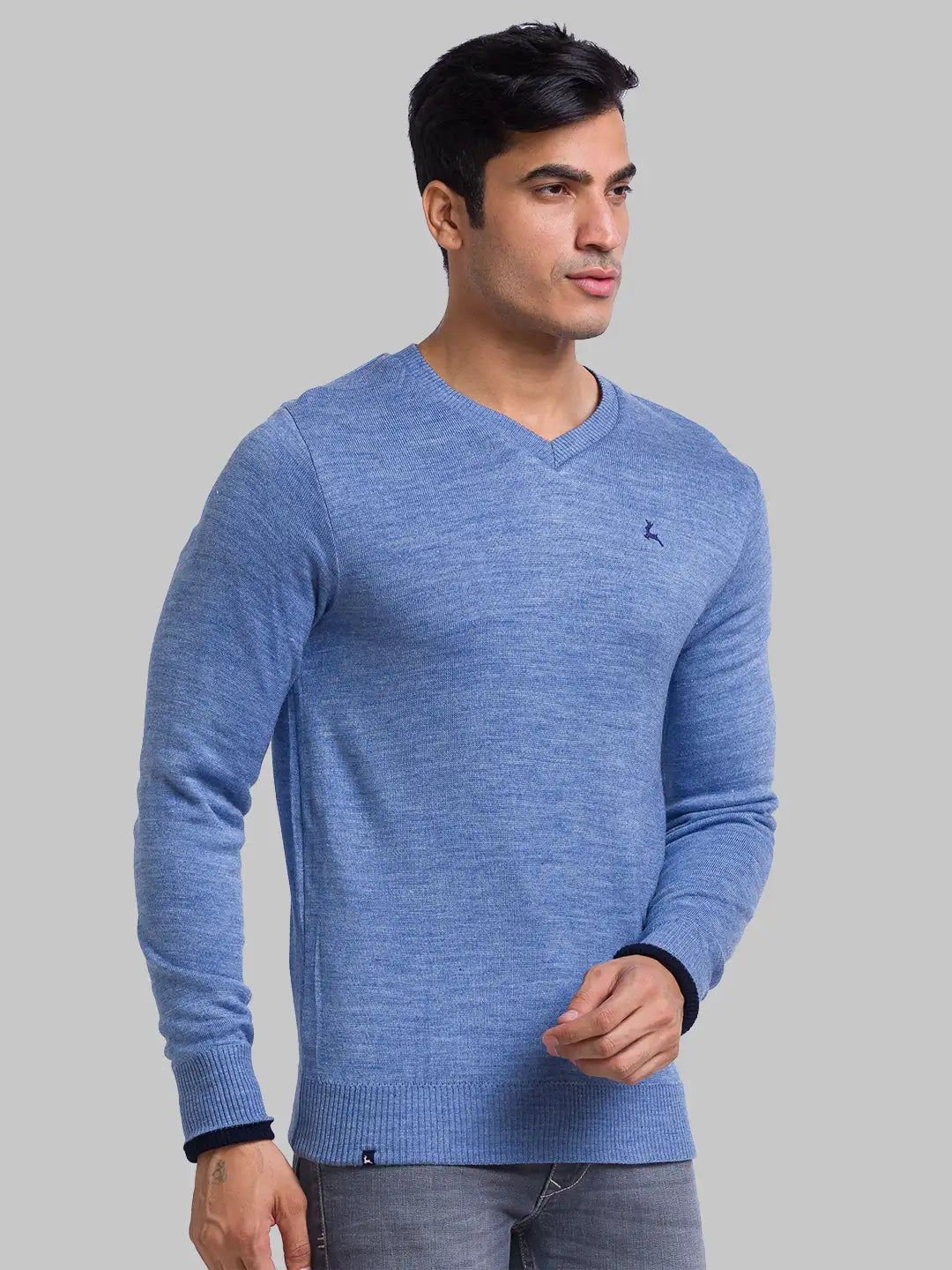Men Regular Fit Green Sweater