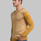 Parx Men Blue Regular Fit Self Design Acrylic Sleeveless V Neck Sweater