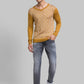 Parx Men Blue Regular Fit Self Design Acrylic Sleeveless V Neck Sweater
