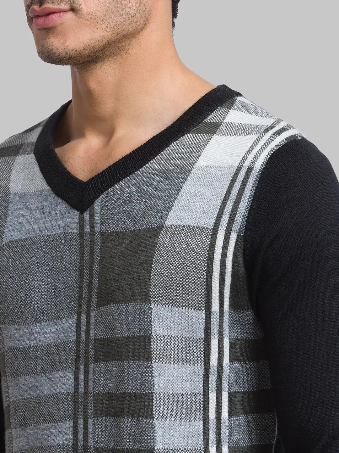 Men Regular Fit Blue Sweater
