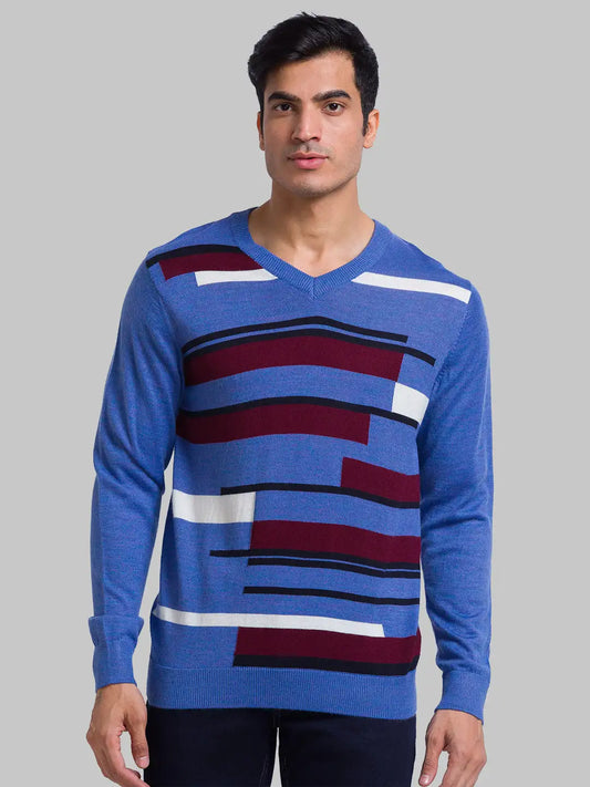 Men Regular Fit Grey Sweater