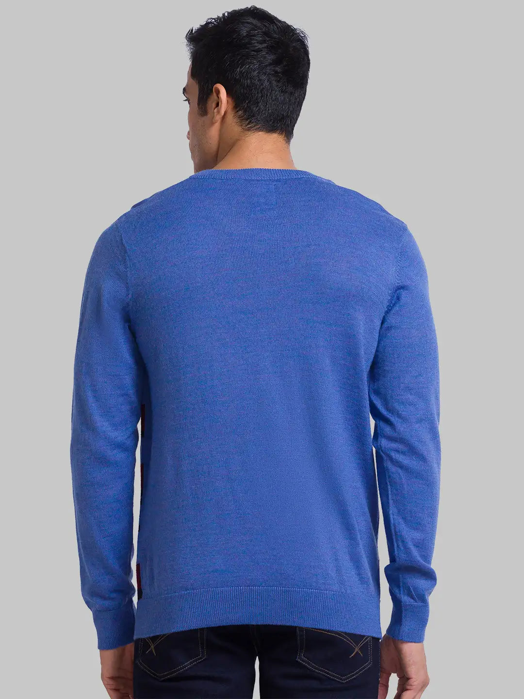Men Regular Fit Grey Sweater