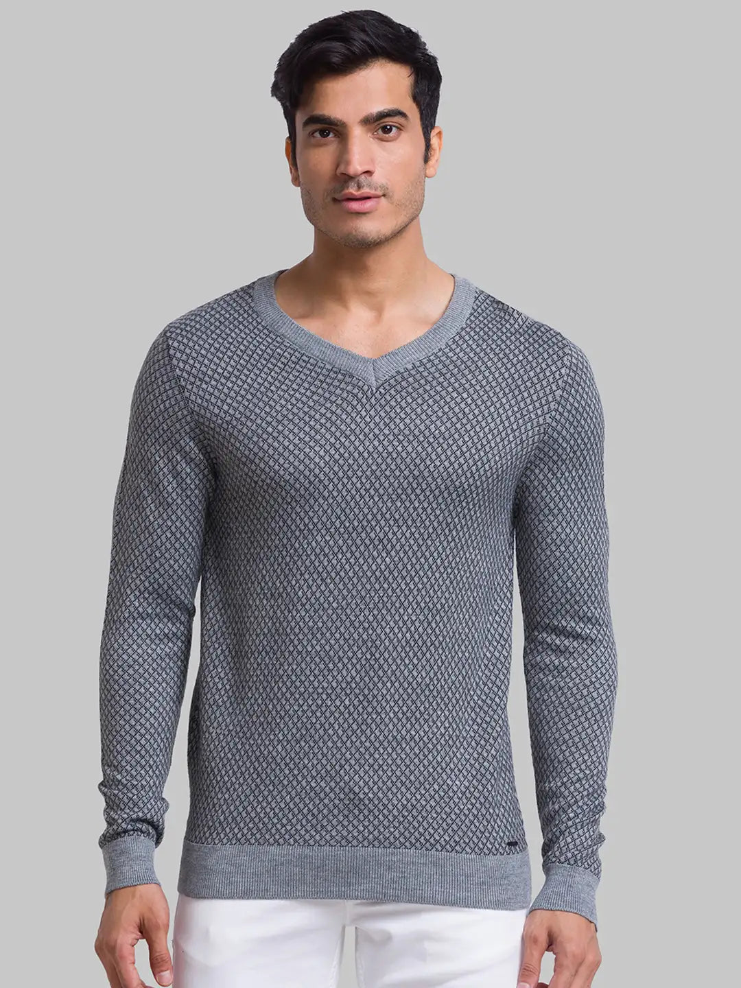 Men Regular Fit Green Sweater