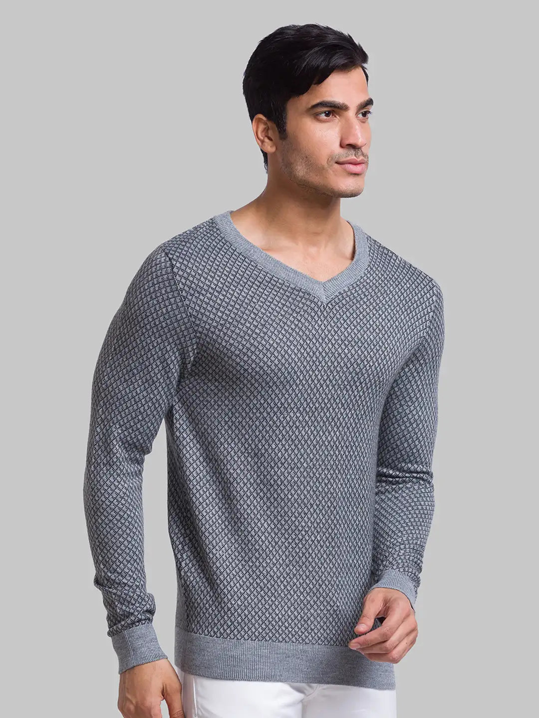 Men Regular Fit Green Sweater