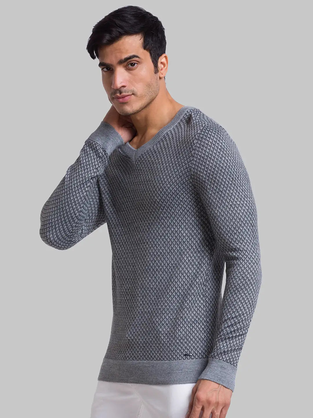 Men Regular Fit Green Sweater