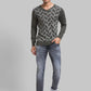 Men Regular Fit Blue Sweater