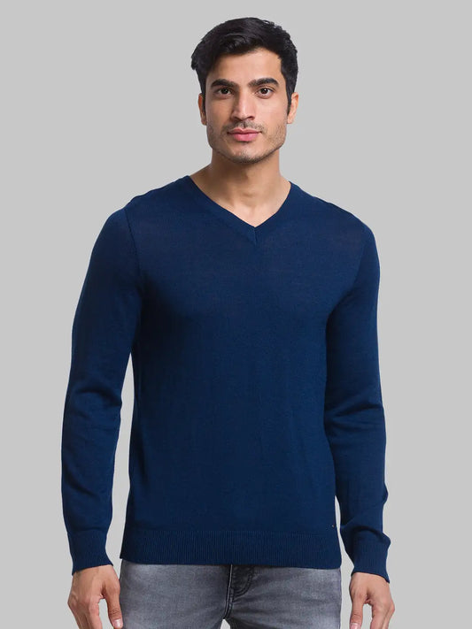 Men Regular Fit Grey Sweater