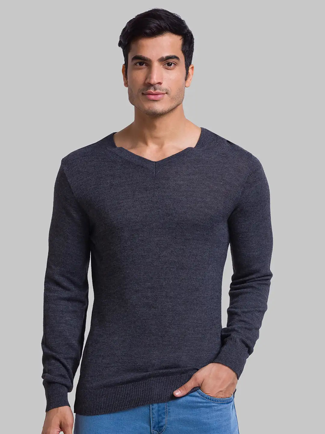 Men Regular Fit Red Sweater