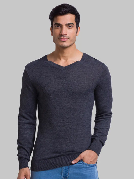 Men Regular Fit Red Sweater